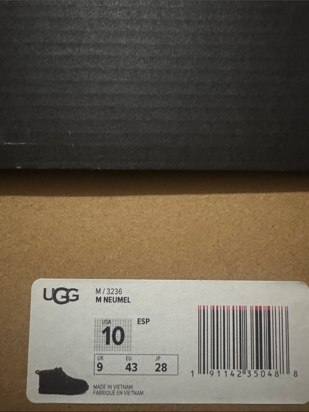 UGG M Neumel Box Label - Black and Brown